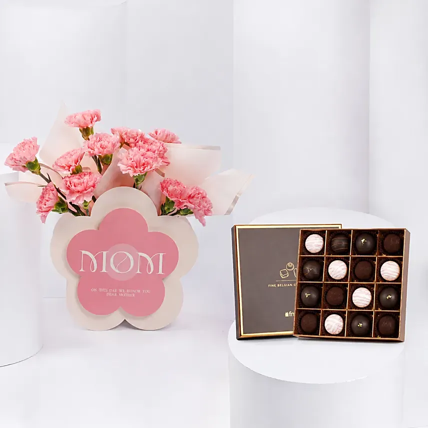 Luxury Mom Flower Arrangement Ahd Chocolate Box: 
