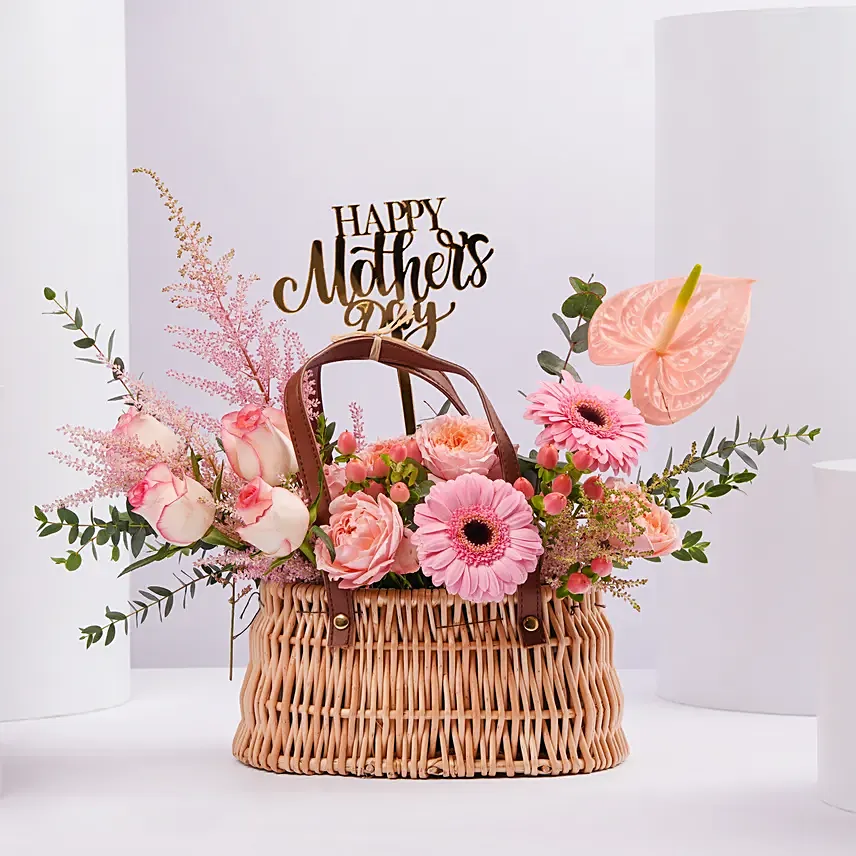 Elegant Flower Basket For Mom: Mother's Day Flowers