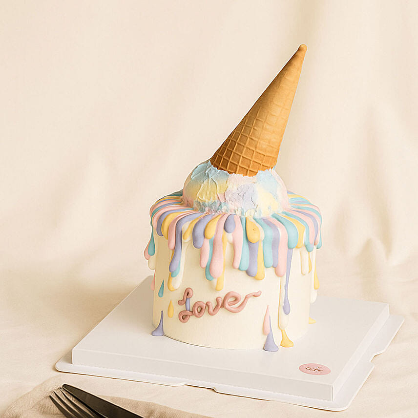 Ice Cream Theme Chocolate Fudge Cake 1 KG: Unicorn Cakes