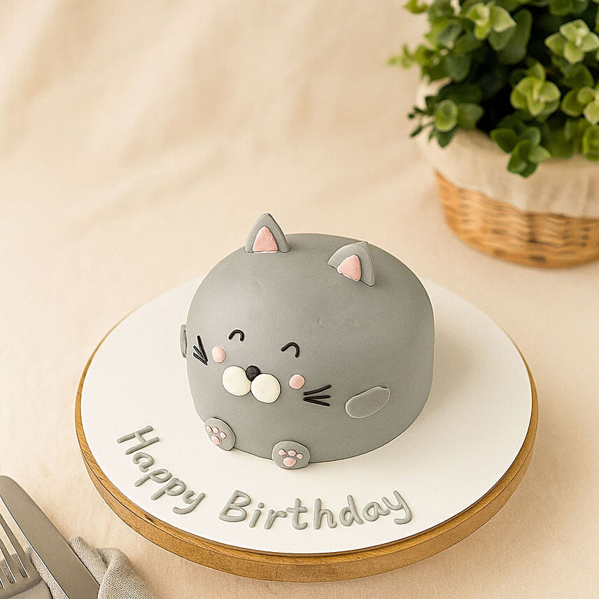 Cat Theme Chocolate Fudge Cake 1 KG: 