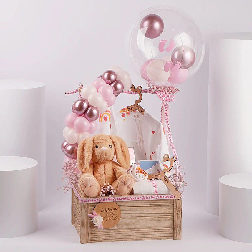 Welcome Baby Girl Celebration Hamper: New Born Baby Gifts