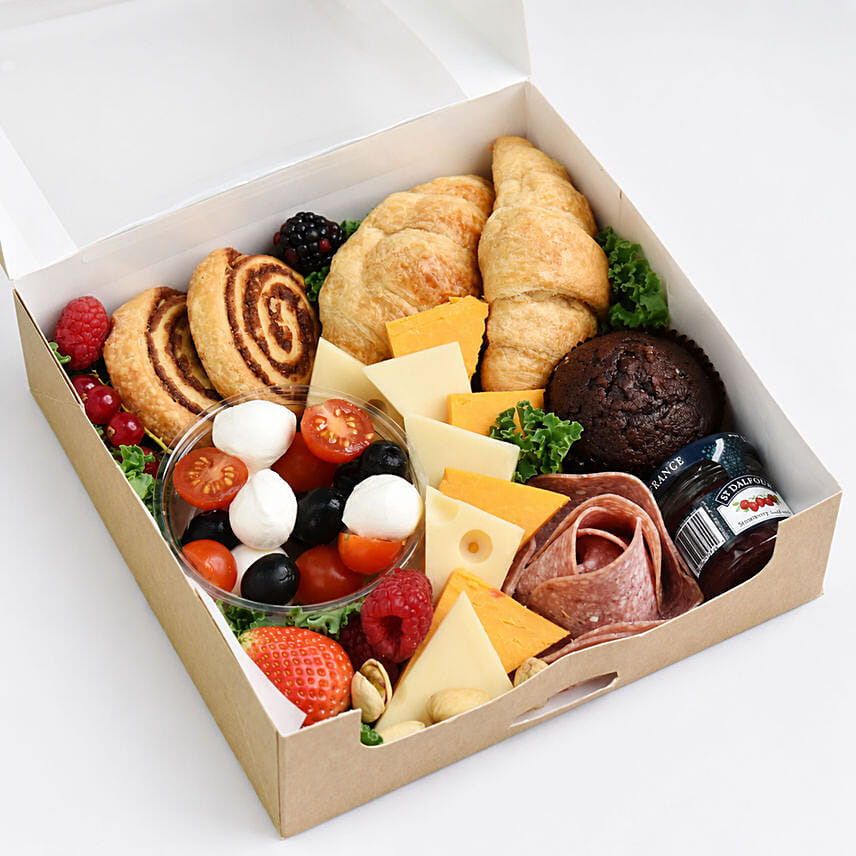 Breakfast Feast Box: Snacks and Bakery Items