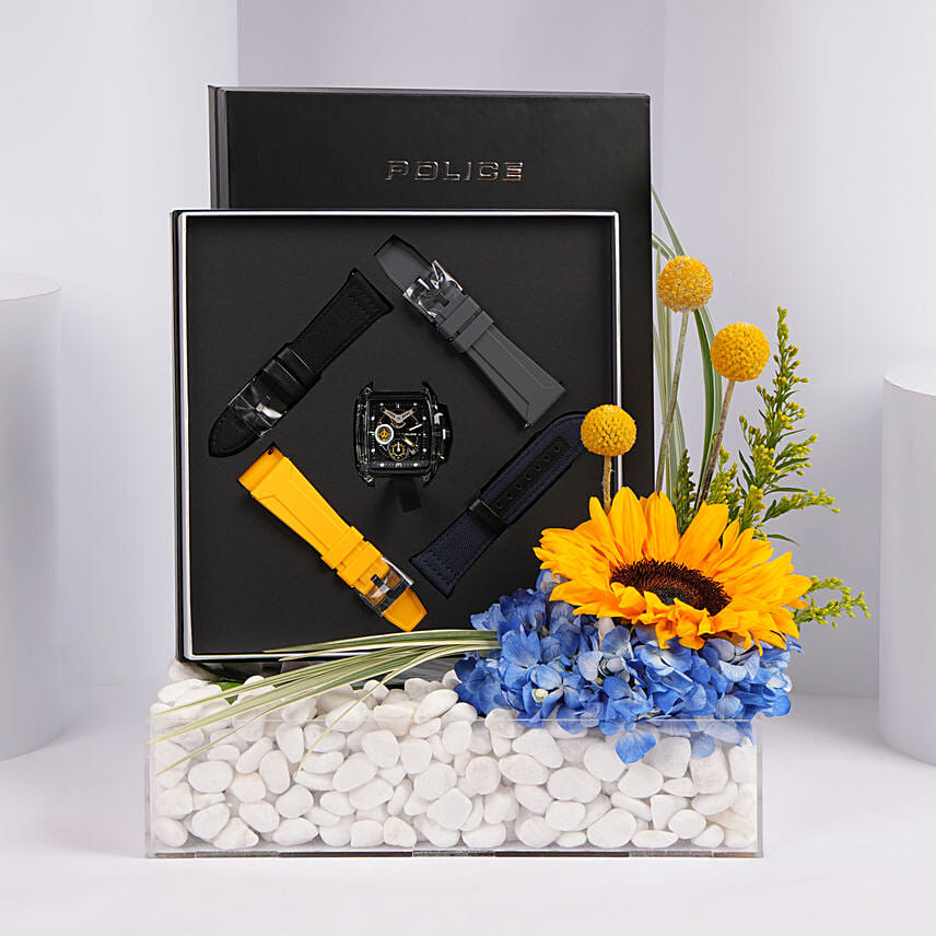 Police Analog Watch Gift Set for Him: Police Accessories