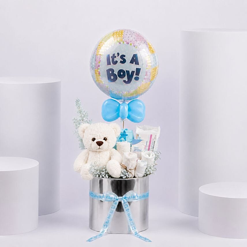 Welcome Baby Boy Gift Basket: New Born Gift Hampers