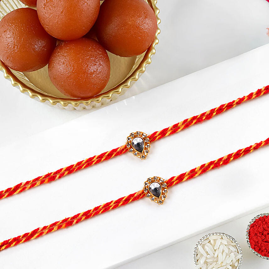 Sacred Mauli Rakhi Set Of 2 And Gulab Jamun 1Kg: Mauli Rakhi 