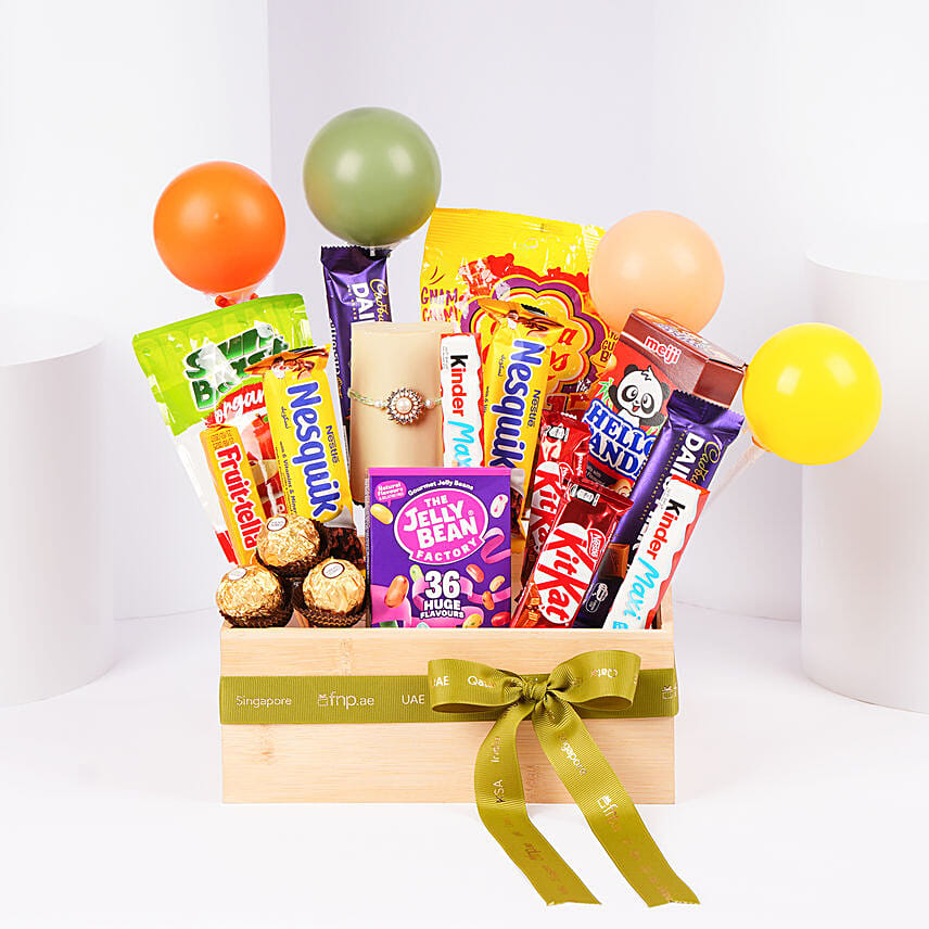 Pearl Rakhi Chocolate Treats Hamper: Raksha Bandhan Gift Hampers