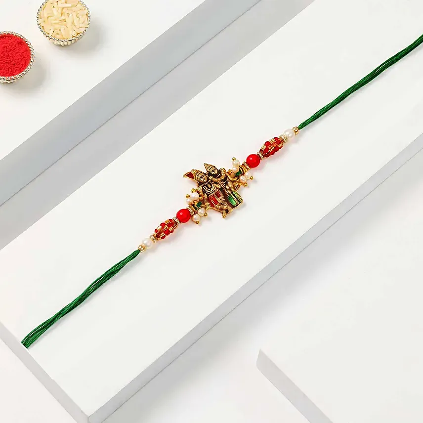 Sneh Gold Radha Krishna Pearl Rakhi: Single Rakhi