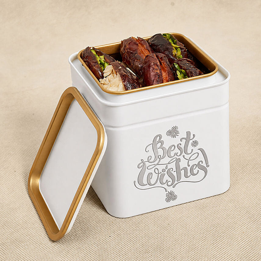 Best Wishes Assorted Dates: Customized Chocolate Box