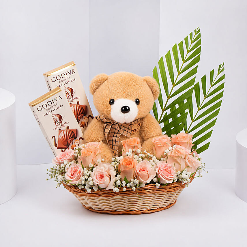 Exquisite Surprise Arrangement with Godiva Chocolates: Hug Day Gifts
