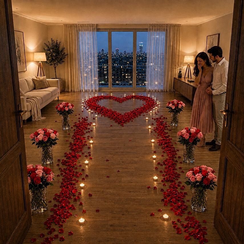 Romantic Roses and Candles Decorations: 