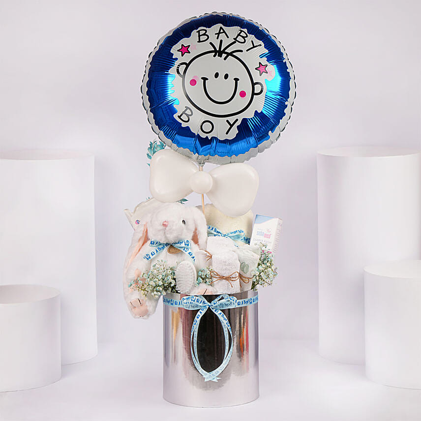 Welcome Baby Boy Gift Basket: New Born Gift Hampers