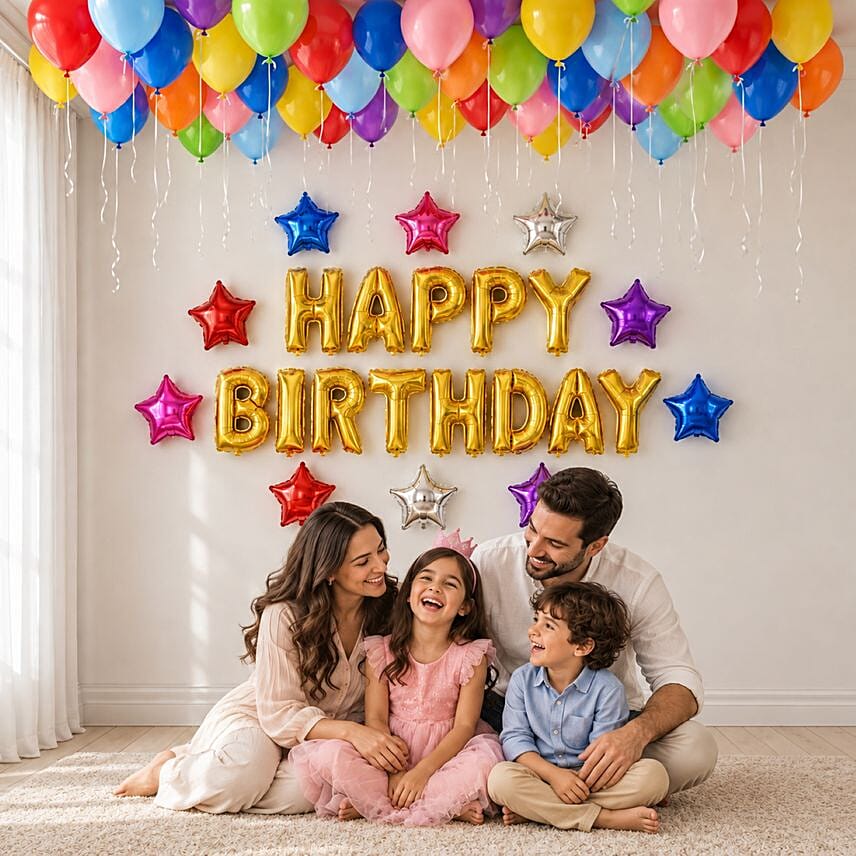 Happy Birthday Colourful Balloon Decor: Gifts to Fujairah