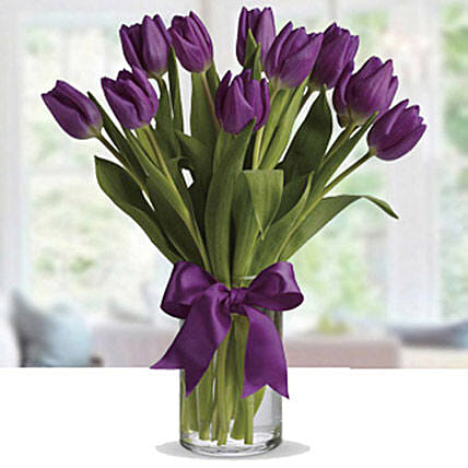 10 Purple Tulip Arrangement: Mothers Day Gifts in Lebanon