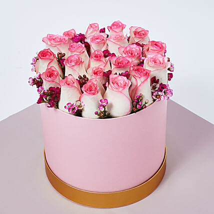 Dual Shade Roses In A Box: Mothers Day Gifts in Lebanon