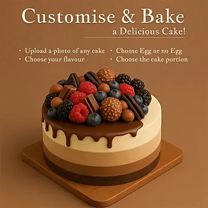 Customized Cake:  Eggless Cake Delivery