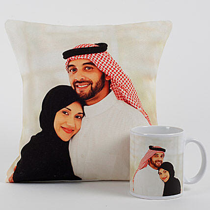 Lovable Personalized Cushion N Mug: Anniversary Gift For Husband