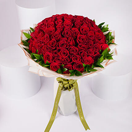 100 Red Roses: Congratulations Flower Bouquet