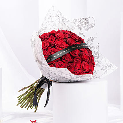 35 Red Roses Expression Bouquet: Valentine Flower Bouquets