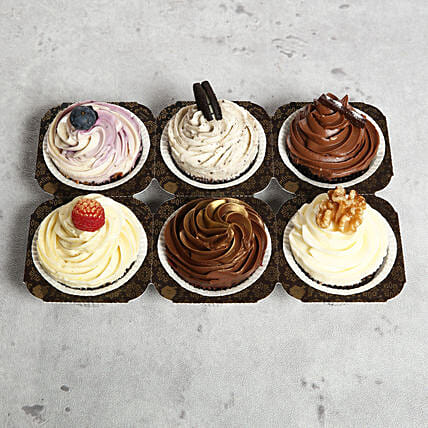 6 Assorted Desginer Cupcakes: Gifts For Girls