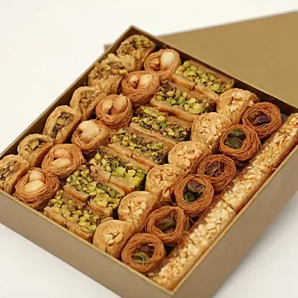 A Medium Box of Luxury Baklava Mix 875g: Lebanese Sweets