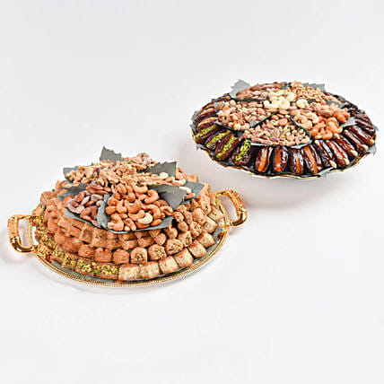 حلويات وافي جورميه -  كومبو 2 ترتيبات مكسرات وفواكه مشكلة: Diwali Gift Ideas