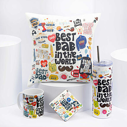 Best Dad In The World Pre Printed Combo: Fathers Day Gift Combo