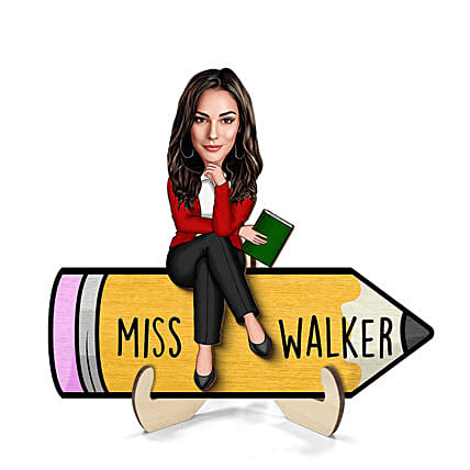 Best Teacher Caricature Female: Personalised Photo Frames