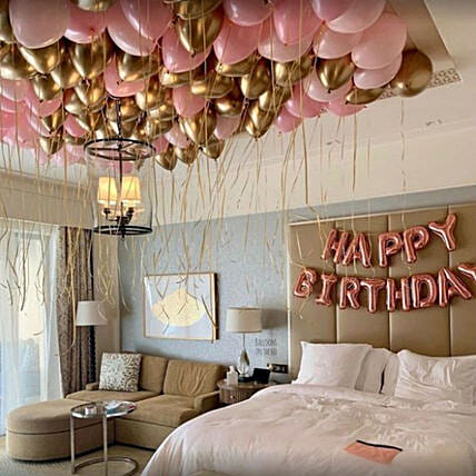 Birthday Decoration Pink and Gold Balloons: Experiential Gifts in Dubai