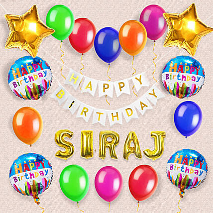 Birthday Decoration with Name: Balloon Decoration