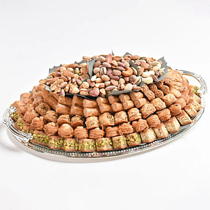 Celebration sweets and Nuts Platter By Wafi: 