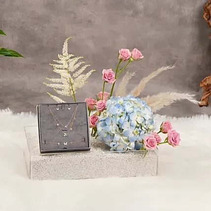 Cerruti 1881 Butterfly Jewel set with Floral Arrangment: 