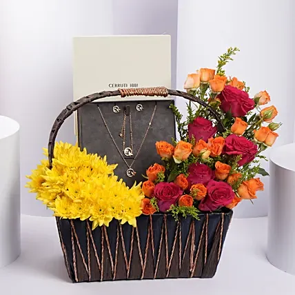 Cerruti 1881 Katerina Jewellery Set Gift Basket for Her: 