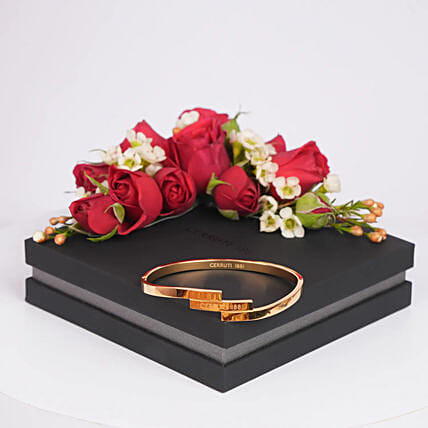 Cerruti 1881 Three Layer Gold Plated Bangle for Her: Diwali Gifts