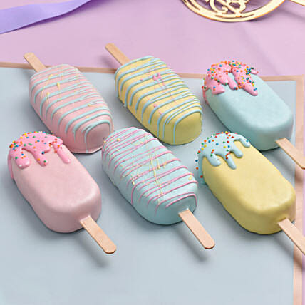 6 قطع كيك بوبسيكل بالشوكولاته ملونة: هدايا وجبات خفيفة اونلاين 