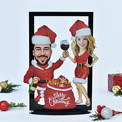 Christmas Caricature Wall Frame: Secret Santa Gifts