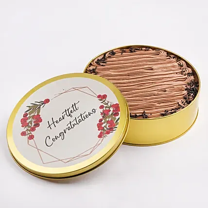 Congratulations Chocolate Tin Cake: Congratulations Cakes 