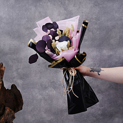 Crimson Dry and Forever Flowers Bouquet: 