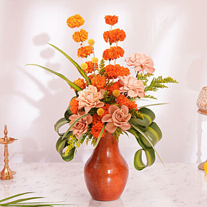 Diwali Festive Glow Vase: Diwali Flowers