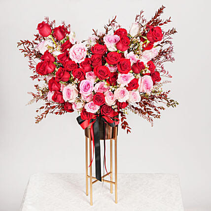 Endless Love Roses Arrangement Stand: Red Flowers Bouquets