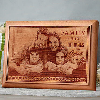 Engraved Wooden Photo Frame: Marriage Anniversary Gifts for Wife