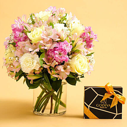 Exotic Blossoms & Godiva Chocolate Box: Godiva Chocolates