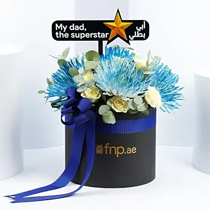 Flower Arrangement for Superstar Dad: Flower Box Bouquet