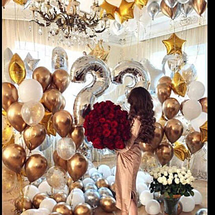 Flowers and Balloon Grand Wishes Room Decoration: Experiential Gifts in Dubai