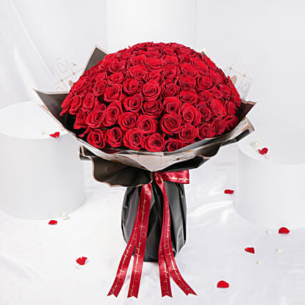Forever Yours 111 Red Roses Bouquet: Valentines Day Flower Arrangements