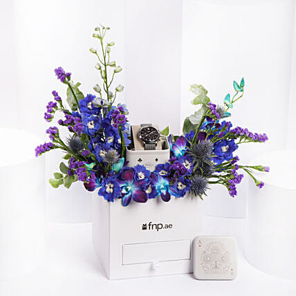 ساعة يد نسائية فوسيل نيوترا مع بوكس أوركيد: ساعات