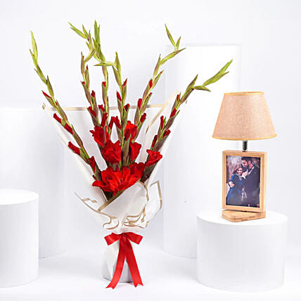 Gladiolus and Personalised Lamp: 