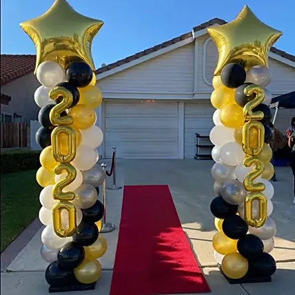 Graduation Balloon Pillars Decoration: Party Supplies to Al-ain