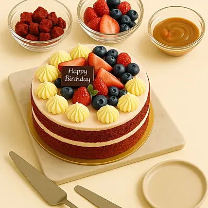 Half Kg Red Velvet Cake For Birthday: Cake Delivery in Ajman