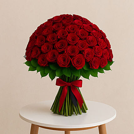 Hand Tied 150 Roses Bunch: Red Flowers Bouquets