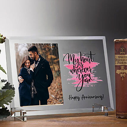 برواز صور زجاجي جميل حسب الطلب هدية لعيد الزواج: هدايا عيد زواج مخصصة اونلاين 